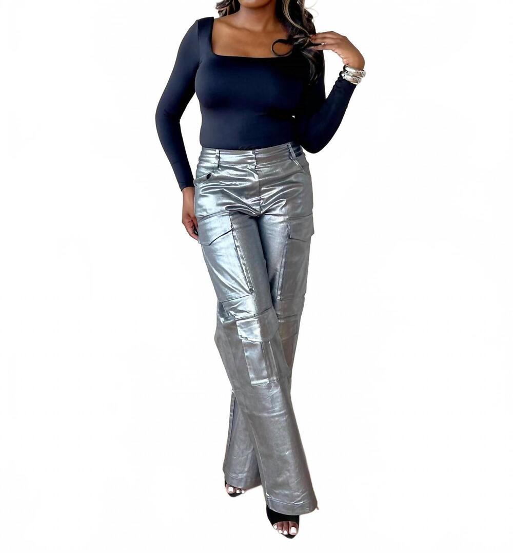 NEW WIN WIN APPAREL match my fly cargo pants in silver
